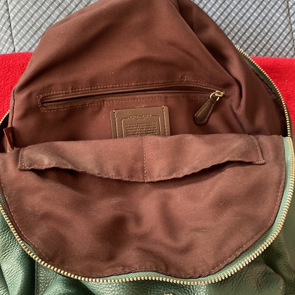 Coach Charlie pebbled leather green backpack - Picture 7 of 10